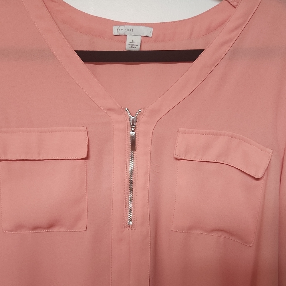 Womens Relaxed Vintage 1946 Pink 3/4 Sleeve Boxy Blouse Size Large - Picture 3 of 6